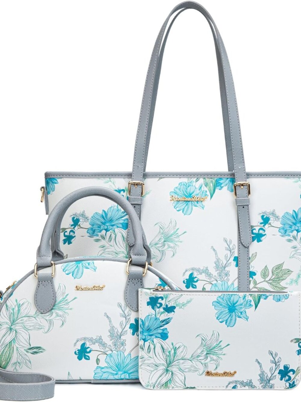 Purses for Women 3PCS Set Large Work Tote Bag with Crossbody Bag and Wallet